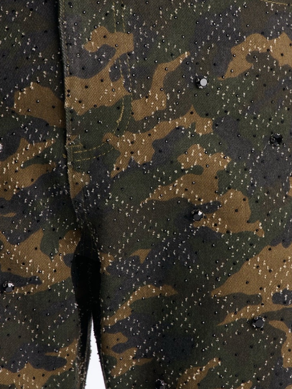 Men's Camouflage Flare Rhinestone Jeans